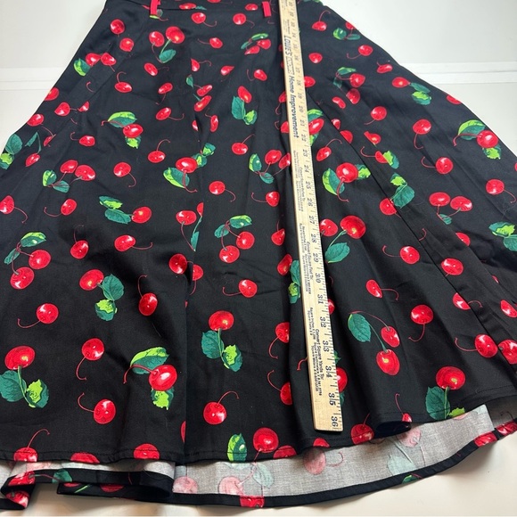 Collectif Red Dress with Cherry Print - Picture 4 of 13